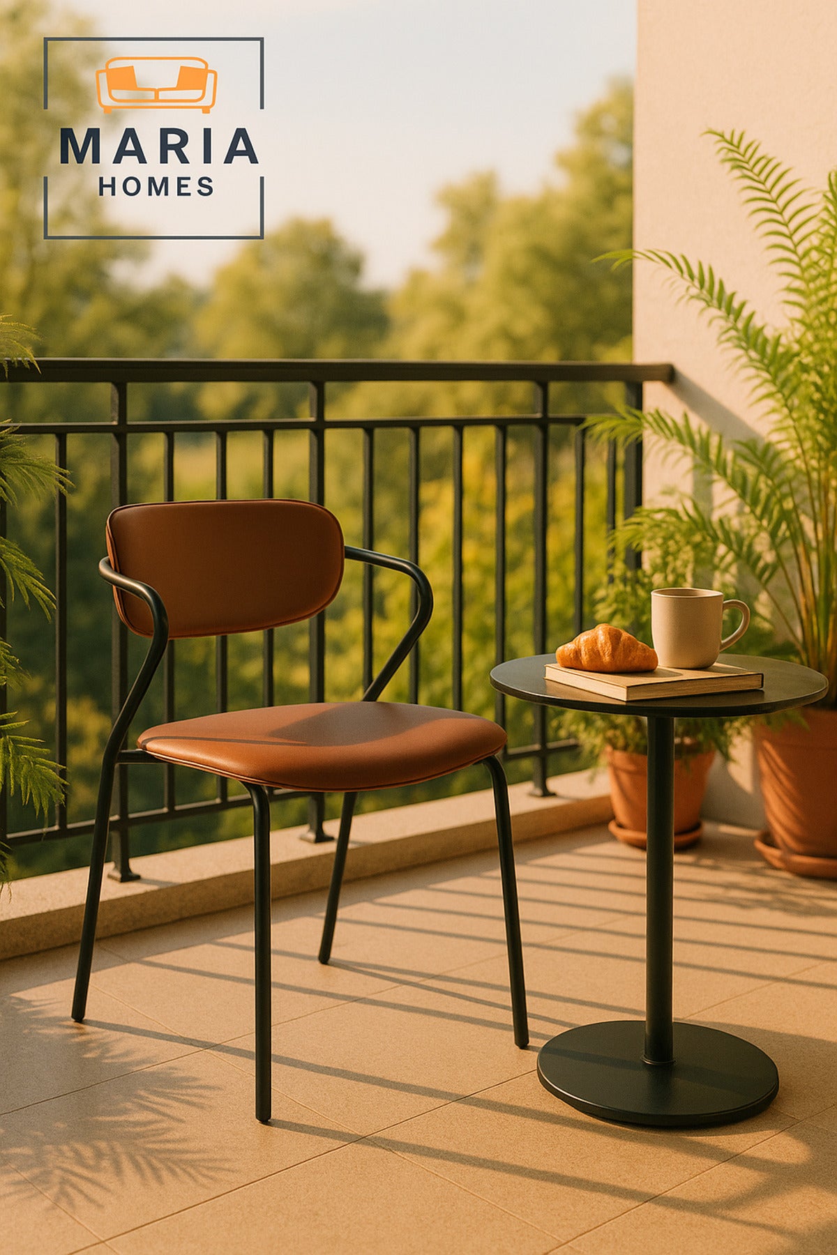 Brown Dining Chair Ð Modern Minimalist Seating for Home, Office, and CafŽ