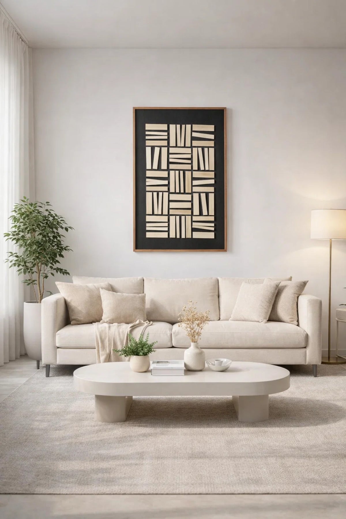 Minimalist Wooden Wall Art - (120*80 cm)