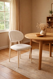 Elegant Yellow Fabric Chair with Light Wooden Legs elegant yellow fabric Kitchen
