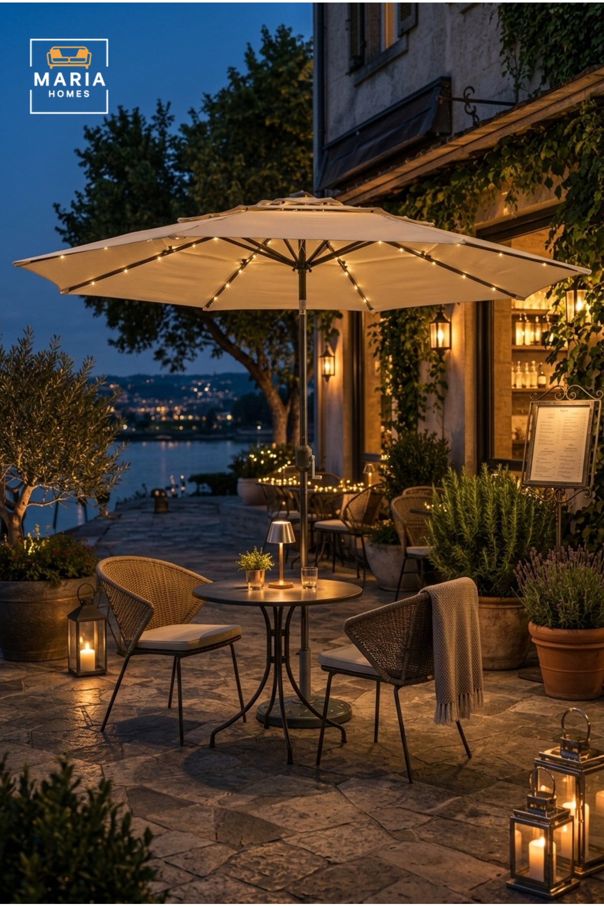 Outdoor Patio Umbrella Market Umbrella Sun Shade Garden Parasol for Balcony Terrace Caf≈Ω