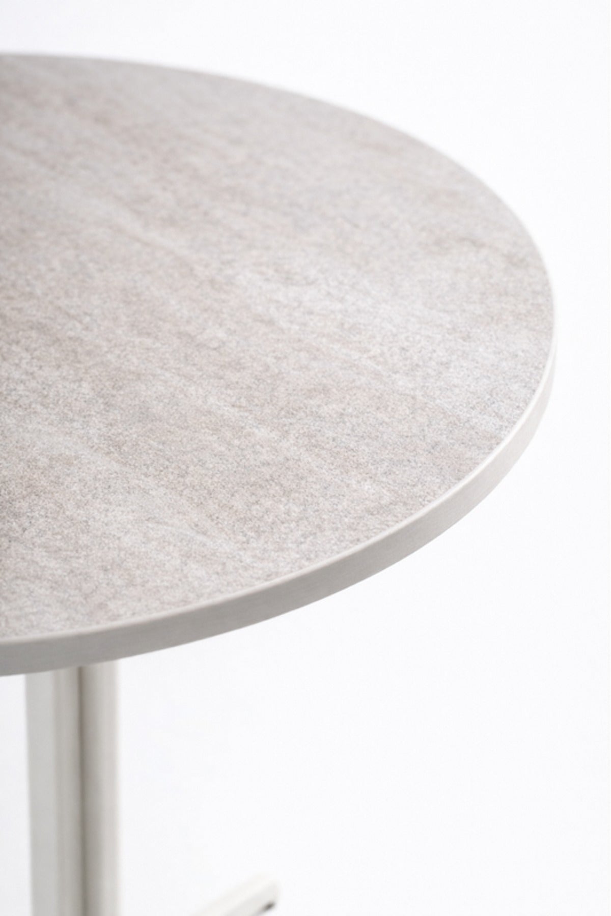 Round Light Grey Ceramic Side Table with Metal Base 45_45_55 cm Modern Accent round