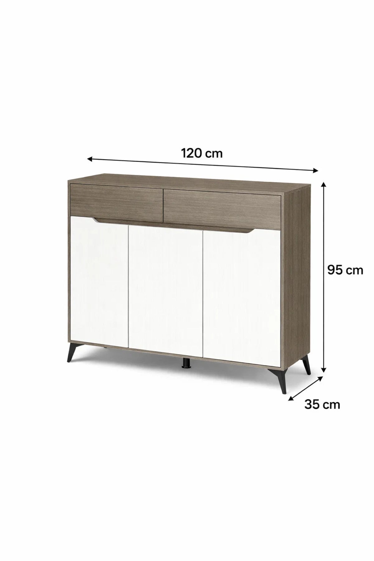 Modern White and Grey Shoe Cabinet Console Table with Storage Drawers for Hallway and Living Room