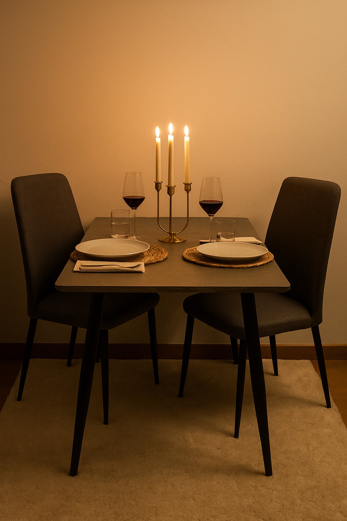 Modern Grey Dining Table with Black Metal Legs Ð 120_70_76 cm | Stylish Rectangular Table for Home