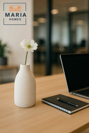 Modern White Decorative Vase Ð Minimal Ceramic Table Vase for Home & Office Decor