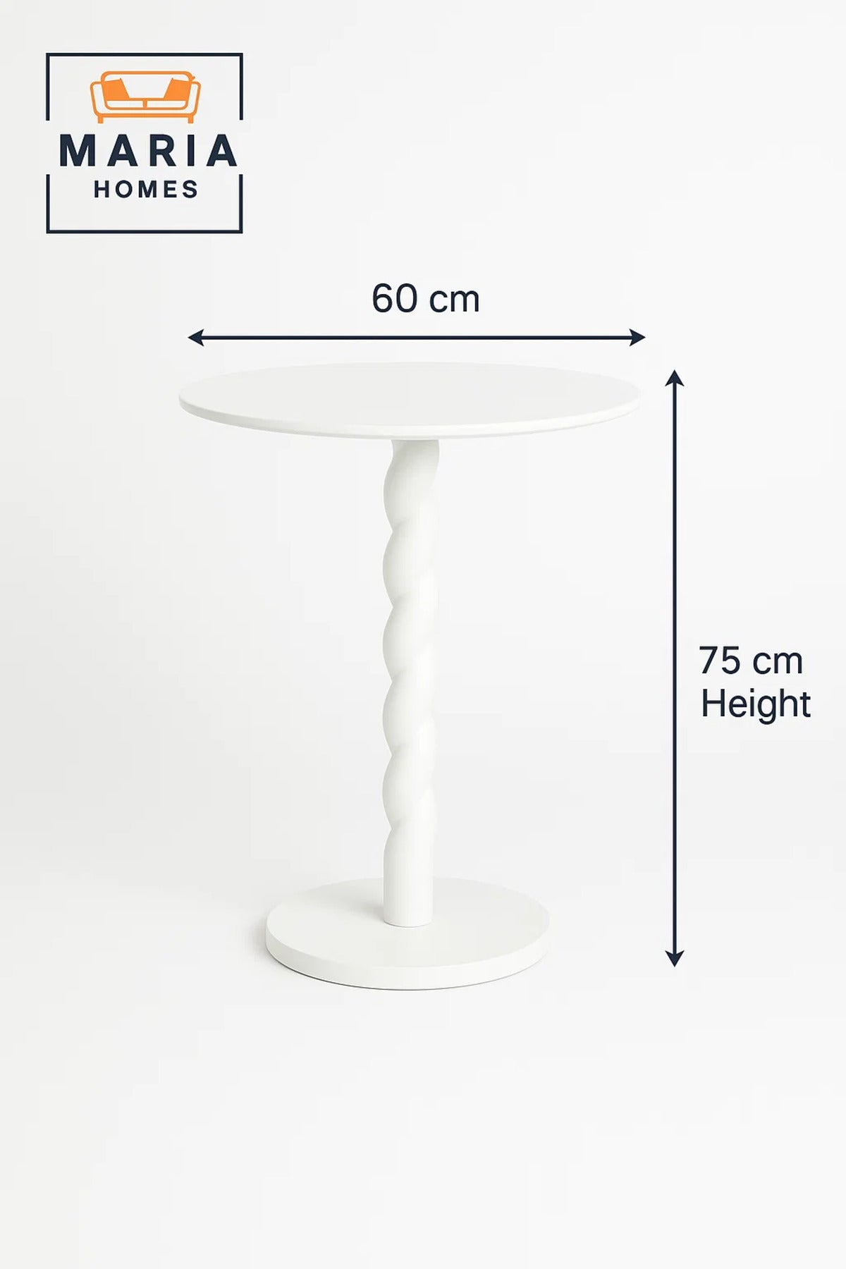 Spiral-Leg Side Table Ð Glossy White Finish