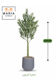 Artificial Olive Tree 150 cm Ð Decorative Indoor Plant with Gray Pot for Home & Office